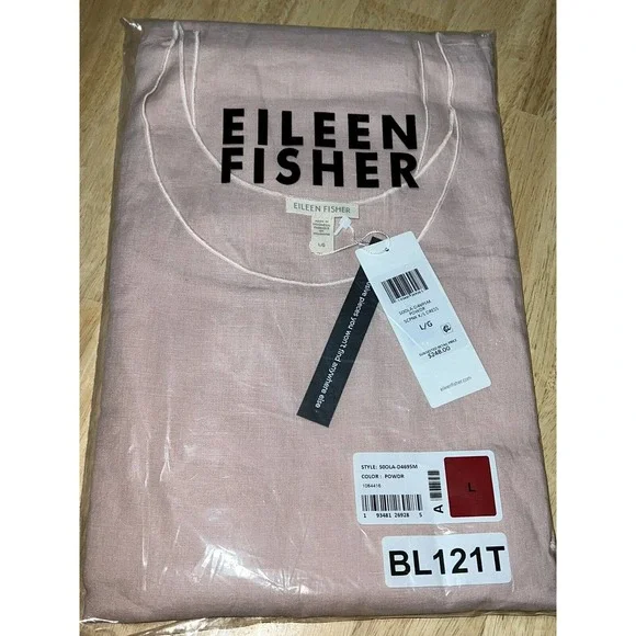 Eileen Fisher Organic Handkerchief Linen Powder Pink Tank Dress W/Slip $248 - Picture 11 of 14